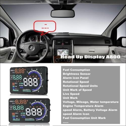 For Mercedes Benz B Class W245 - Car HUD Head Up Display - Reflect Information alert onto windshield offering a safer driving