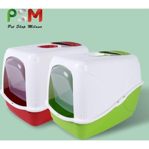 PSM Splash-proof Closed Cat Toilet Training Kit Plastic Cat Litter Box Removable for Cleaning Rabbit Toilet