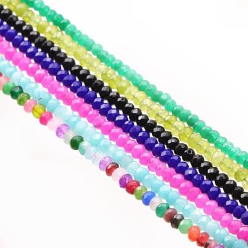 Wholesale Natural Stone Loose Beads for Jewelry Making 2x4mm Rubys Aquamarines Amazonite Olivine Peridot Jades Jewelry 14" A639