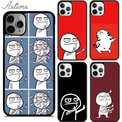 Funny Middle Finger Memes Phone Case for iPhone 11 12 Pro Max mini X XR XS SE 2020 5 6S 7 8 Plus Samsung Galaxy S8 S9 S10 Cover