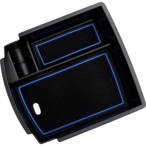 Black Center Console Armrest Storage Box Organizer Tray Holder Fit For Hyundai Kona 2018 2019 2020 2021 Car Accessories