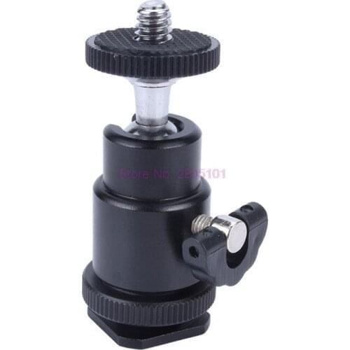 By dhl or fedex 100pcs Ball Head Tripod 360 Degree Panoramic Tripod Ball Head Camera Tripod Hot Shoe Adapter to 1/4 Screw Mount