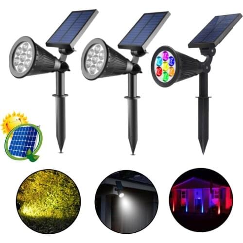 Solar lawn plug-in light 4 LED / 7 LED outdoor waterproof lighting spot light garden decoration landscape color light