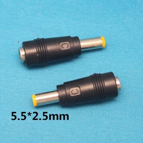 10pcs 5.5*2.5mm 5.5*2.1mm DC Converter Head 5.5*2.1mm Mother Female Turn to 5525 5521 Male Jack Adapter