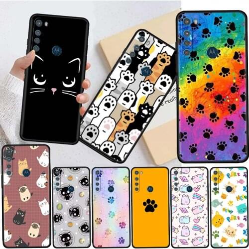 Cute Catch Cartoon Funda For Motorola One Fusion G9 Play G8 Power G30 E6s Edge Plus G60 G50 G20 Black Soft Phone Cases