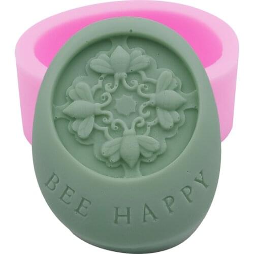 Monqui 3D Bee Happy Silicone Soap Molds Candle Molds Art Craft Molds Resin Molds