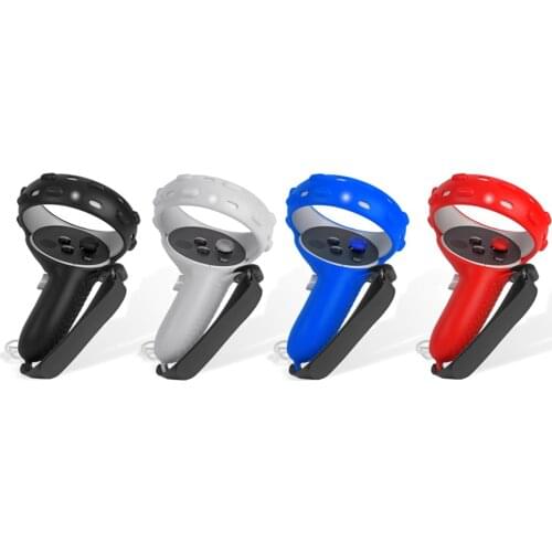 Soft Silicone Handle Grip Cover Controller Protective Sleeve Cover with Hand Strap for Oculus Quest 2 VR Handle Accessories
