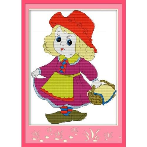 Joy Sunday The Little Red Riding-hood Cross Stitch DIY Sets 11&14CT Cross Stitch Kits Handmade Embroidery For Needlework Kits