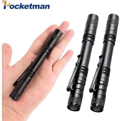 Pack of 3,Pen Light Mini Portable LED Flashlight Tactical Torch XPE-R3 Flash Light 1000LM Hunting Camping Lamp For 2xAAA battery