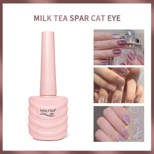 NailFan15ml Milk Tea Spar Cats Eye Nail Glue Semi Permanent Vernis Variety Nail Polish Glue UV Gel Nail Art For Manicure TSLM2