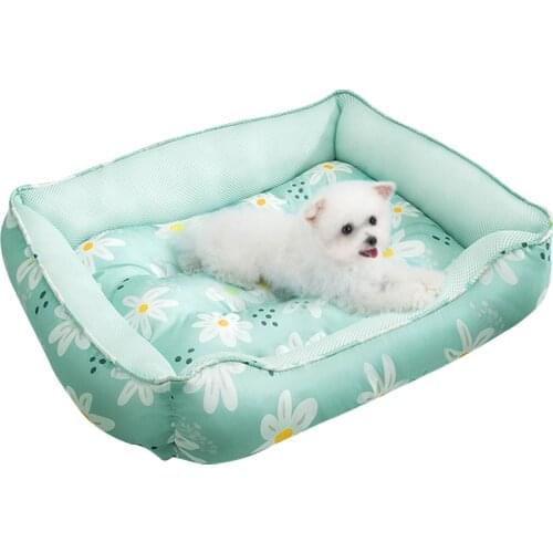 New Pet Products Cool Dog Cushion Sleeping Soft Cat Sofa Comfortable Green Puppy Bed Indoor Pet Nest Dirt Resistant Waterproof