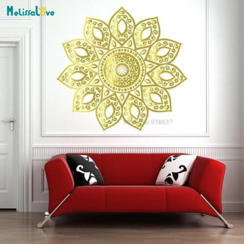 Creative Mandala Vinyl Art Wall Stickers For Kids Room Living Room Decoration Wall Decal Sticker Mural Yoga Wallpaper Home BB269