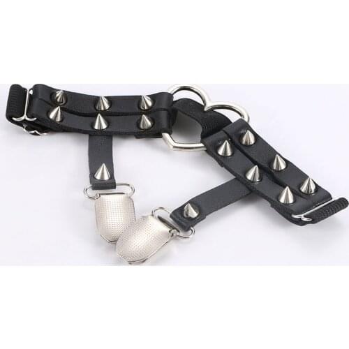 Sexy Women Studded Love Heart Leg Garters Rivet Punk Goth Harajuku Handmade Belt Ring Garters Gift