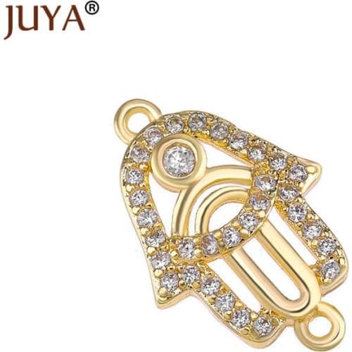 Jewelry Making Supplies 3 Styles Lucky Hamsa Charm Connectors for Bracelet Necklace Accessories Component DIY Craft 18mm*12mm