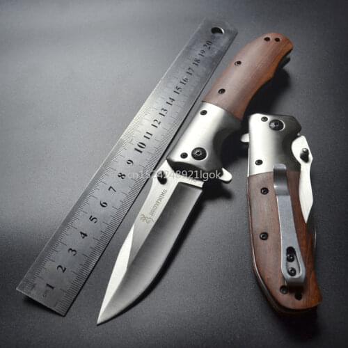 Outdoor Pocket Knife Folding Spring Steel Self-defense Knife Household Fruit Knife Portable Short Knife Tactical Military Knife