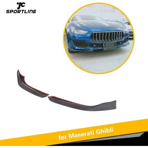 Front Bumper Lip Spoiler Splitters for Maserati Ghibli Base Sport Utility 2018 2019 Carbon Fiber Front Bumper Lip Spolier