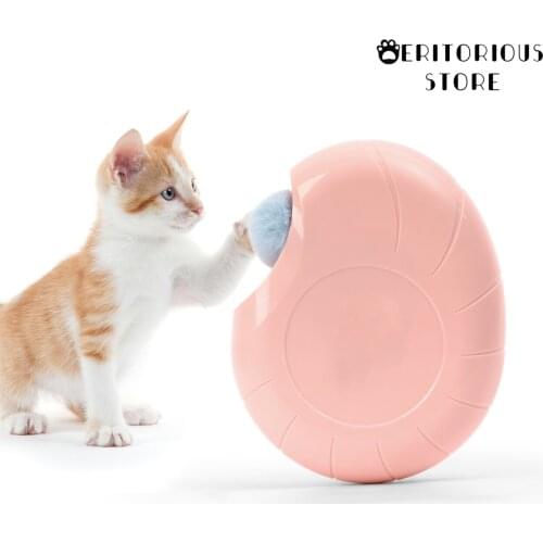 Cat supplies Smart Teasing Stick Electric Toy Crazy Game Conch Shape Catching Mouse Automatic Pink Pet Self Play Toys pets cats
