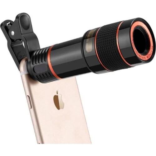 Universal 12X Zoom Phone Lens Telephoto Camera Clip Lens for iPhone Samsung Xiaomi Huawei