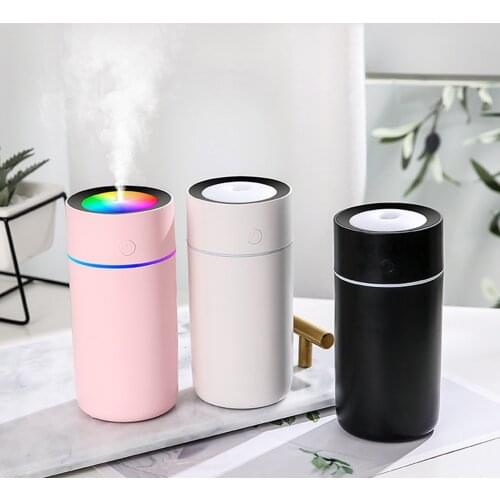 320ml Air Humidifier Air Purifying Mist Maker 4h/10h Timing Aroma Diffuser for Home USB Fogger Mist Maker with LED Night Lamp