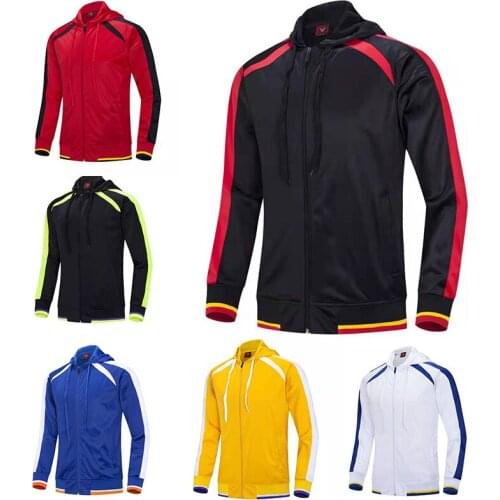 Spring Autumn Football Basketball Badminton Competition Sportswear Hooded Jacket Mens Custom Jacket Training Suit Long Sleeve