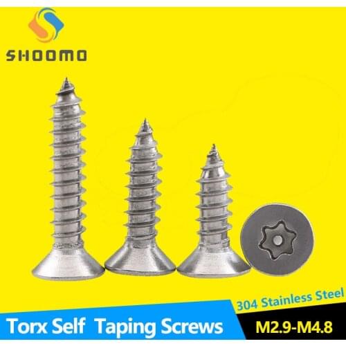 Tamper Proof Security Flat Head Screws Flat Head Self Tapping Screw Torx Anti-theft Security Screw 304 Stainless Steel