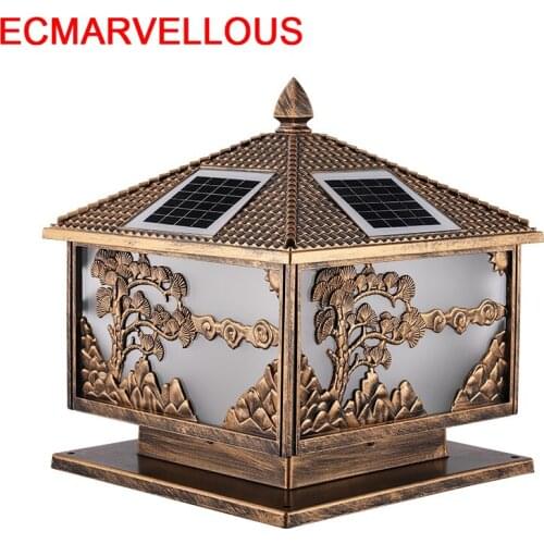 Pillar Light Lampe Exterieure LED Solar Outdoor Spotlight Luminaire Exterieur Terraza Y Jardin Decoracion Landscape Lighting