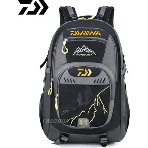 Daiwa Fishing Bag Waterproof Tactical Backpack Fishing Bag Outdoor Bag Men Women Sports Bag Fishing Bag 50L Climbing Backpack