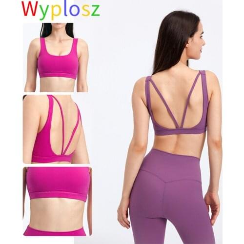 Wyposz Yoga Bra Crop Bicycle Sportswear Workout Fitness Seamless Female High Support Double Crossing Womens Sports Gym Push Up