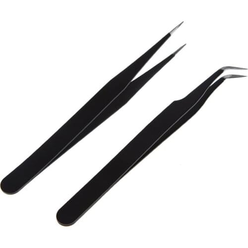 YOKPN 2 Pcs/Set Makeup Tweezers Professional Beauty Accessories Eyebrows Clip Black Eyebrow Tweezer Cosmetic Tools