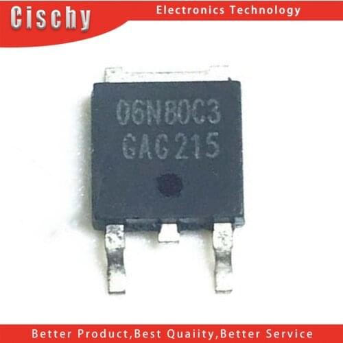 10PCS SPD06N80C3 TO252 06N80C3 TO-252 SPD06N80 SOT 06N80 6N80