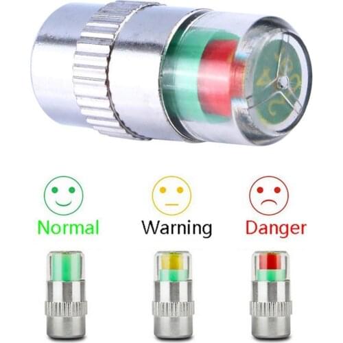 1pcCar Auto Tire Pressure Monitor Tire Gauge Alert Sensor Indicator Valve Caps Indicator Diagnostic Tools Kit Cap for Automobile