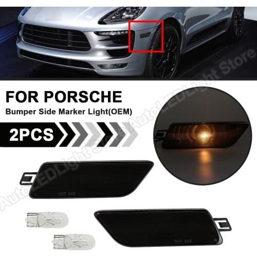2X For 2014 2015 2016 2017 2018 2019 Porsche Macan 2014 2015 2016 2017 2018 2019 Front Bumper Side Marker Lamp Light OEM USA car