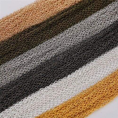 5m/lot Width 2 2.5 3 mm Metal Iron Link Chains Bulk Gold Silver Color Necklace Chain Lot Bracelet Findings For Jewelry Making