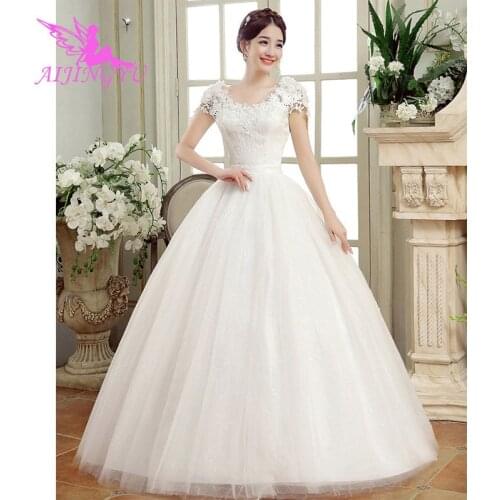 AIJINGYU 2021 beautiful Customized new hot selling cheap ball gown lace up back formal bride dresses wedding dress FU177