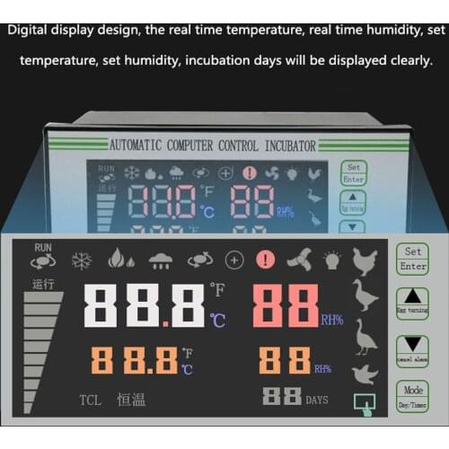 XM-18S 5 Modes Automatic Eggs Incubator Controller Thermostat Incubation Control System Temperature and Humidity Adjustable