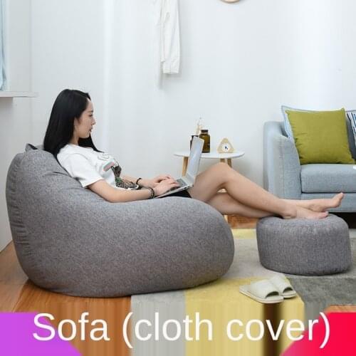 Large Small Lazy Sofas Cover Chairs Without Filler Linen Cloth Lounger Seat Bean Bag Pouf Puff Couch Tatami Living Room Beanbags