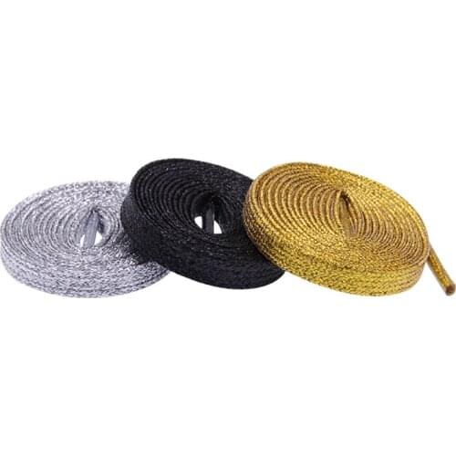 Coolstring 7MM Metallic Top Shoelaces Women Sneaker 2020 Shining Ropes For Chermed Lady Canvas Gold Sliver Cord Zapatillas Mujer