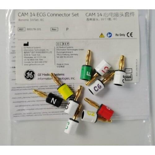 GE Original Imported CAM14 MAC5000 Series ECG Machine European Standard Metal Banana Plugs 10/set