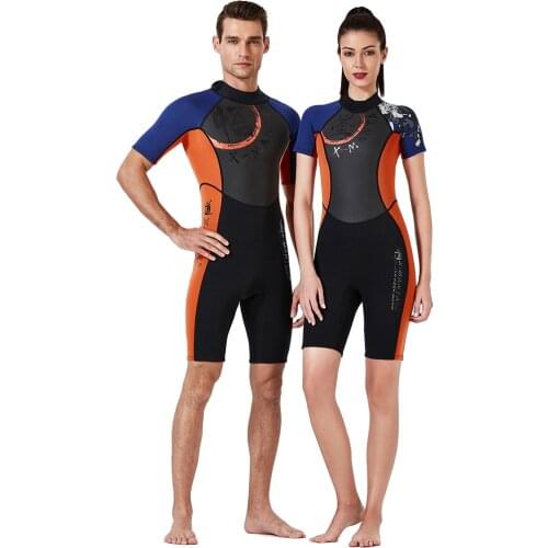 DIVE SAIL 3mm Neoprene Wetsuit One-piece Keep Warm Women Men Swimming Scuba Diving Bathing Suit Short Sleeve for Surf Snorkeling