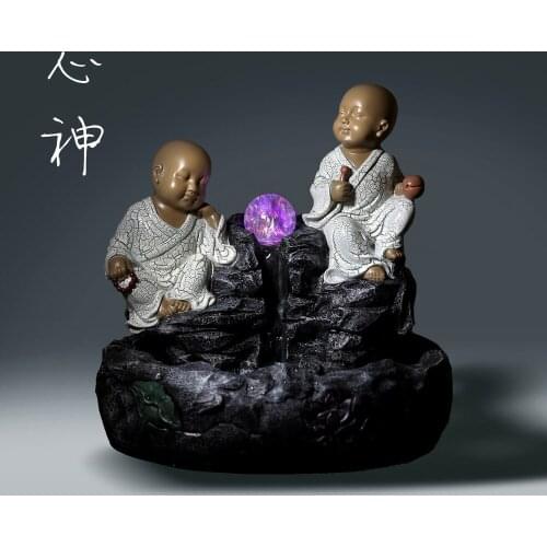 Customized Chinese Zen monk Water fountains small household ornaments resin crafts factory in Shenzhen, Guangdong wholesale