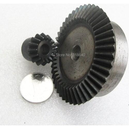 Bevel Gear 2M 15Teeth 45Teeth ratio 1:3 Mod 2 modulus No tighten screws 45# Steel Right Angle Transmission parts DIY Robot M=2