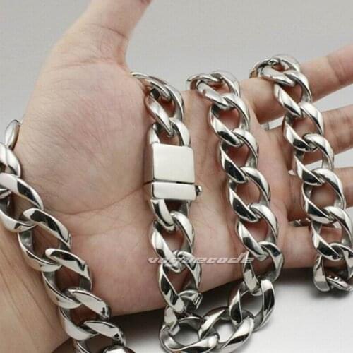 LINSION 18" ~ 36" Huge 316L Stainless Steel Mens Biker Rocker Punk Necklace 5D005N