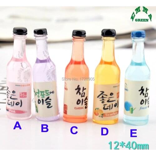Cute Wine Bottles Cabochons Slime Charms 10pcs Lovely Resin 3D Colorful Korean Bottle Cabochon Embellishments Applique DIY Craft