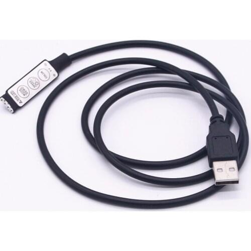 RGB Mini Controller 19 Dynamic Modes 20 Color with Female DC connector for 5V USB RGB Strip 100Pcs/Lot