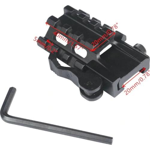 MIZUGIWA Scope Mount 45 Degree Offset Double Side 20mm Picatinny Rail Weaver Adapter Laser Sight Base Flashlight Hunting