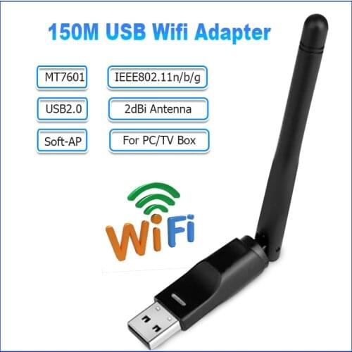 USB WiFi Antenna Adapter MT7601 150Mbps Wifi Adapter Wireless Network Card Wifi Receiver for Desktop Laptop Drop Shipping