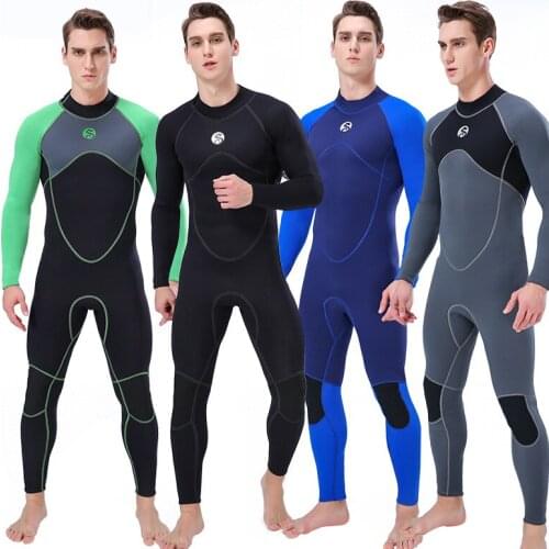 Men 3mm Neoprene Wetsuit Full-body Surfing Swim Spearfishing Diving Suit Snorkeling Triathlon Wetsuit For Cold Water One-Piece