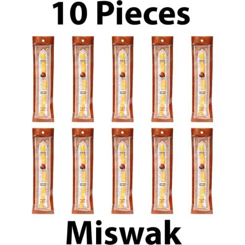 Set of 10 Pieces Miswak Sewak Chew Stick Fresh Natural Tootbrush Misvak Arak Siwak Miswaak Vegan Teeth Cleaner Travel Soft Peelu