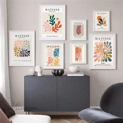 Matisse Colorful Leaf Abstract Girl Curve Wall Art Canvas Painting Nordic Posters And Prints Wall Pictures For Living Room Decor