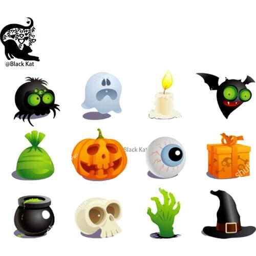 New Halloween Set Metal Cutting Dies Spider Candle Ghost Pumpkin Eyeball Poison Gift Box Magic Hat Bat Stencil For Scrapbooking